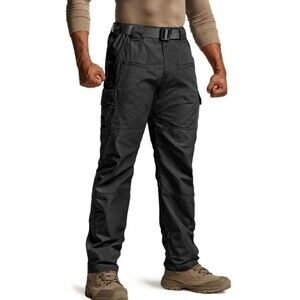 CQR Tactical Pants TLP117 Water Repellent Ripstop Cargo Black Mens 42 X 32